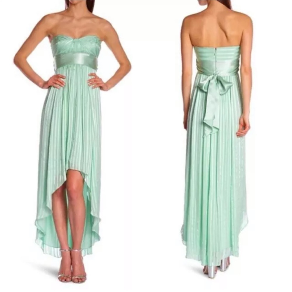NWT BCBGMAXAZRIA ALICIA SILK DRESS OPALINE GREEN 0